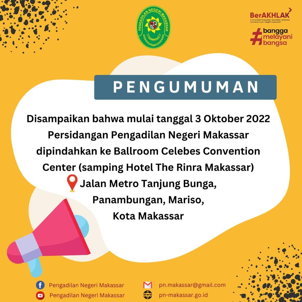 Pengumuman Pelayanan Persidangan 2022