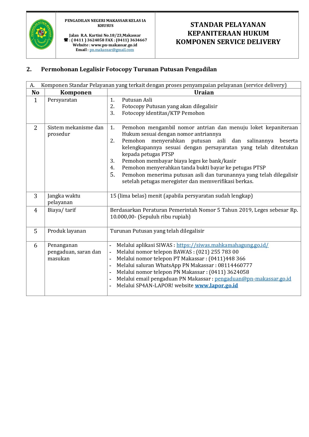 2 Hukum Permohonan Legalisir Fotocopy Turunan Putusan Pengadilan