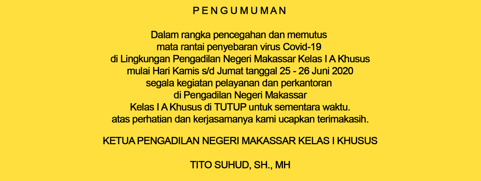PENGUMUMAN